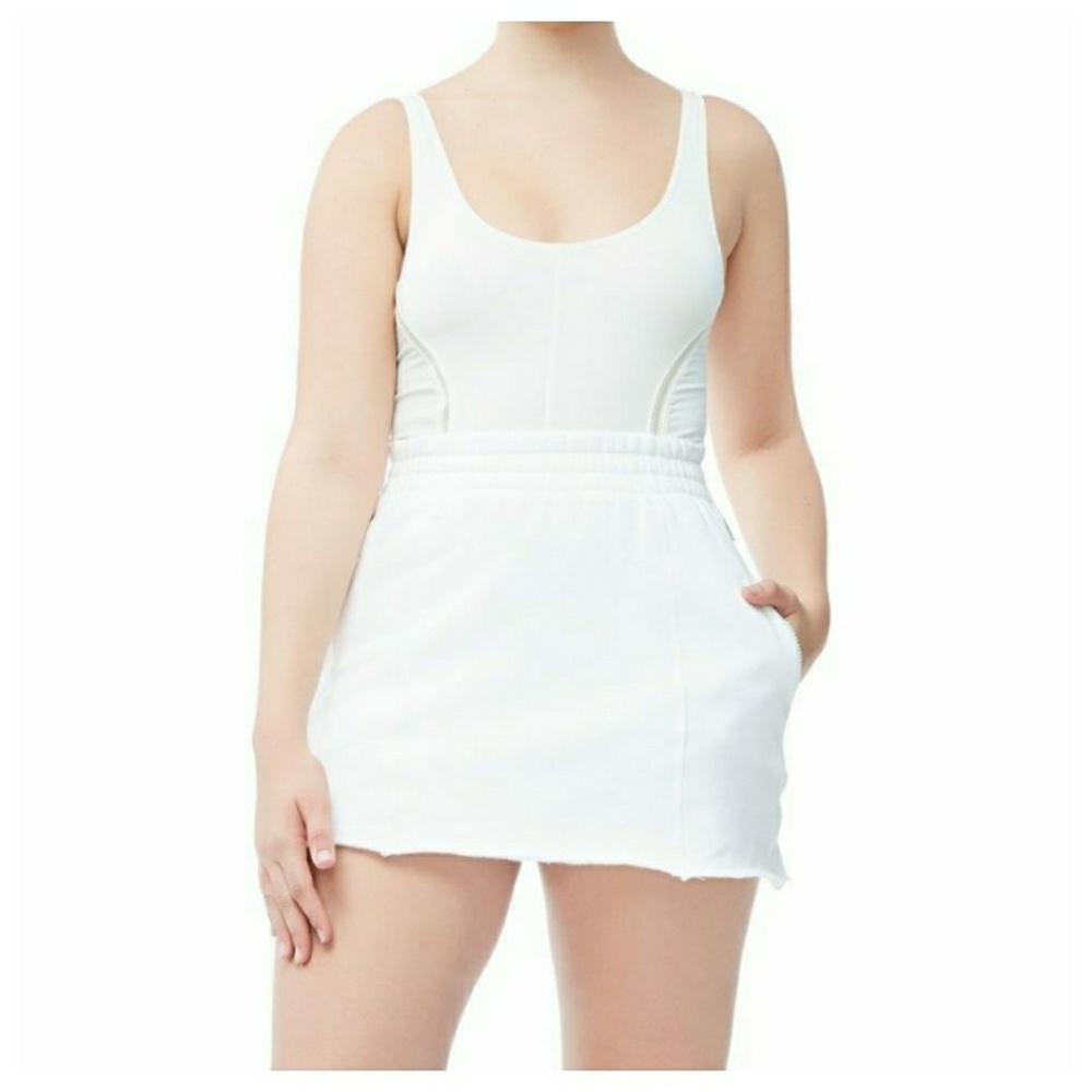 Good American High Waist Sweat Skirt White Size 5